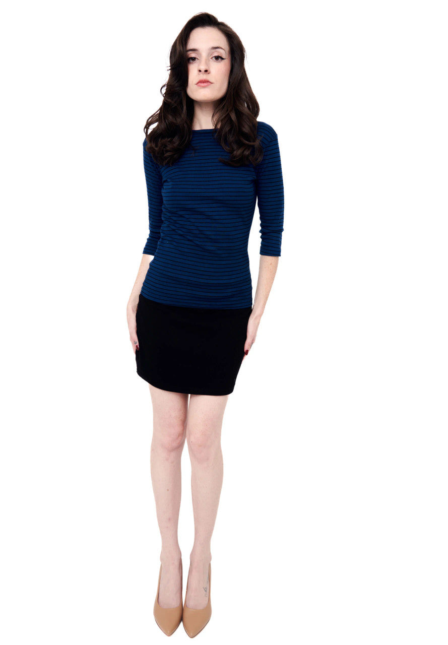 3/4-Sleeve Boatneck Top