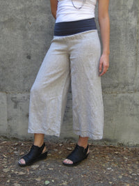 Rachel in medium Calypso Linen Pant - Light Gray