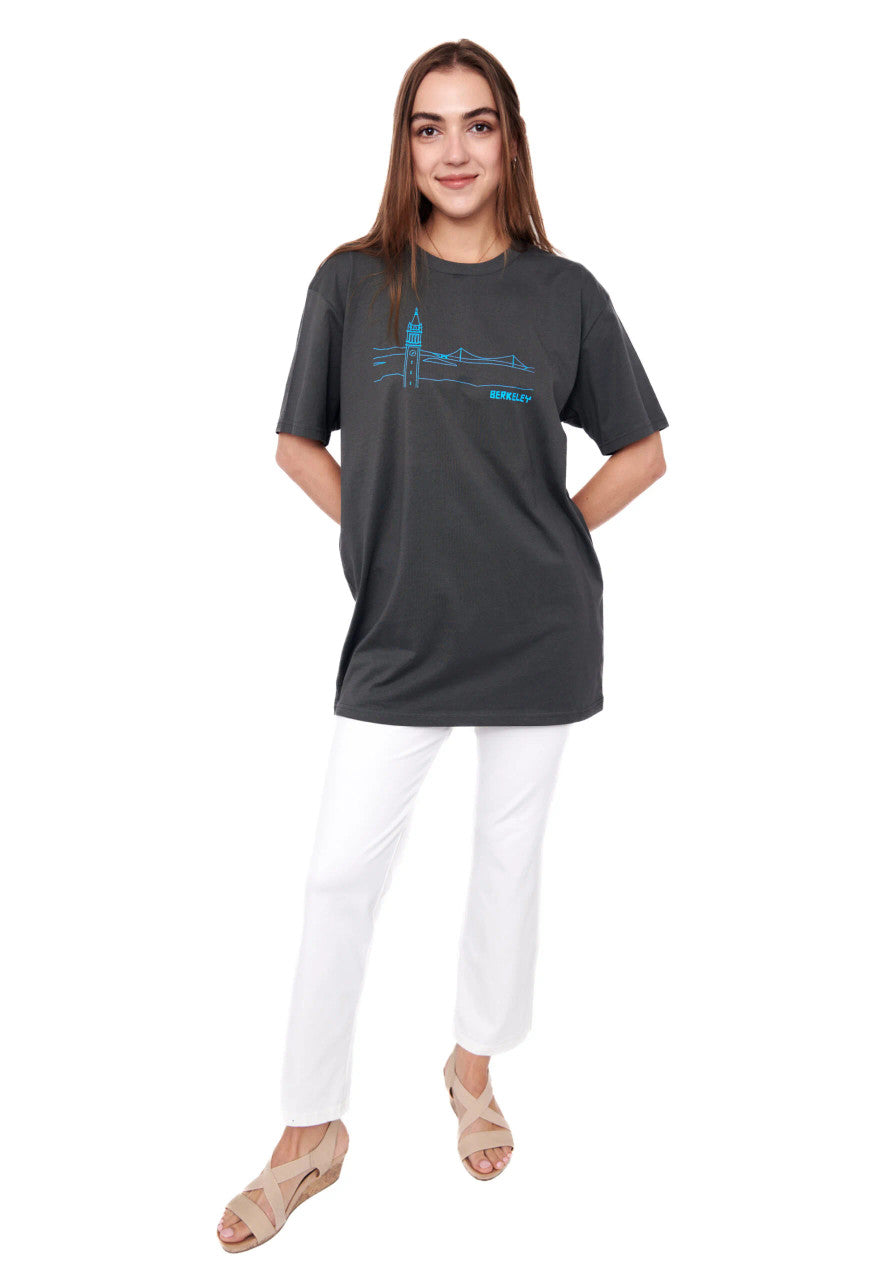 Screen Print Tee - Berkeley Clock Tower and Bridge
